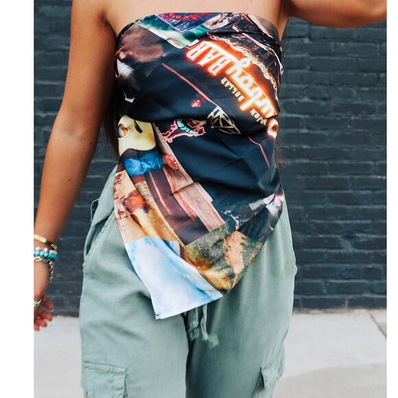 Cowboy Collage Printed Western Southwestern Wild Rag Scarf Accent - Picture 2 of 2